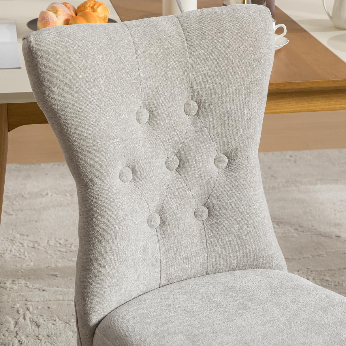 STUHL-SET DE-36879 2 Stück mit Massivholzbeinen Grau - Grau, Holzwerkstoff (45/92/62.5cm) - ComfortXL