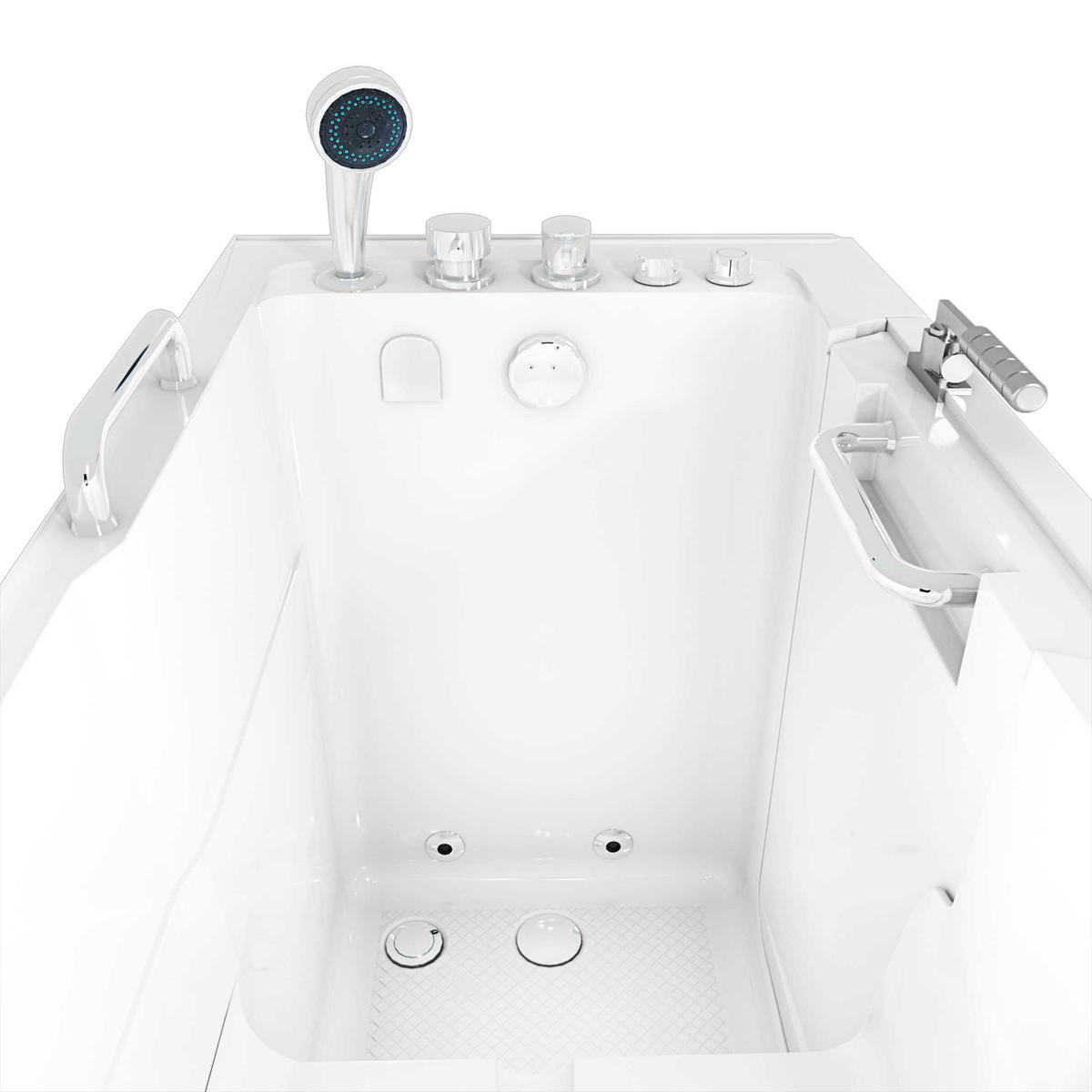 SITZWANNE Whirlpool Badewanne mit Tür S07WP-B-L 140x76cm - Weiß, Glas/Kunststoff (76/116/140cm) - AcquaVapore by Sandra Jentho