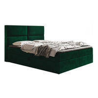 BOXSPRINGBETT mit Matratze 180x200 Coral, Samt, Bettkasten, Grün - Grün, Holz/Textil (180/200cm) - Emporius