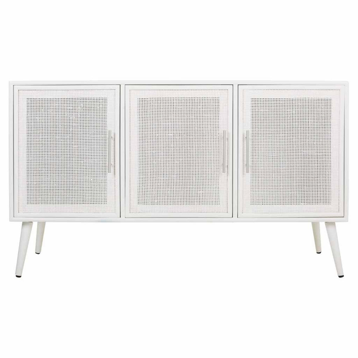 SIDEBOARD aus Holz und Gitter, Weißes, 120x42x71 - Weiß, Holz (120/71/41.5cm) - Wanderlust