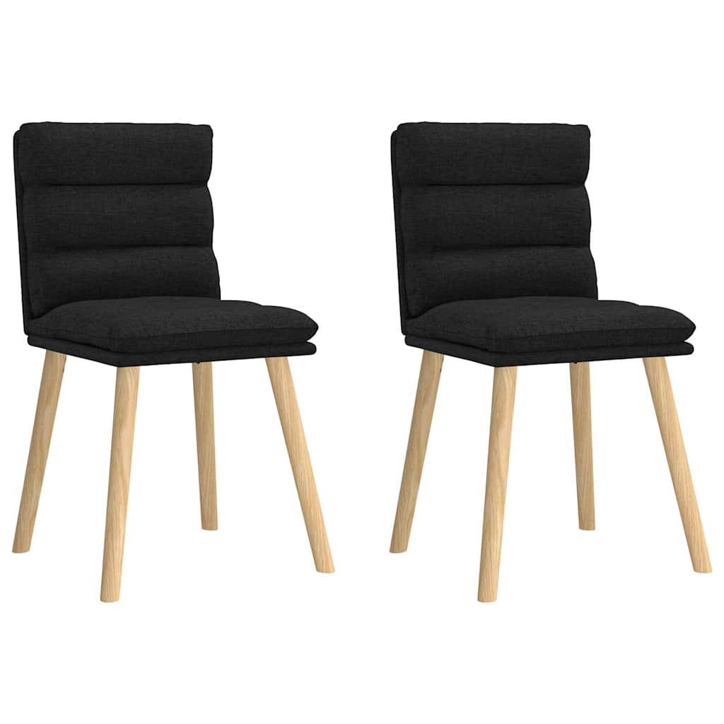 ESSZIMMERSTÜHLE 2 Stk. Schwarz Stoff 45*54*86cm - Schwarz, Metall (45/86/54cm) - ZMH