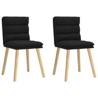 ESSZIMMERSTÜHLE 2 Stk. Schwarz Stoff 45*54*86cm - Schwarz, Metall (45/86/54cm) - ZMH