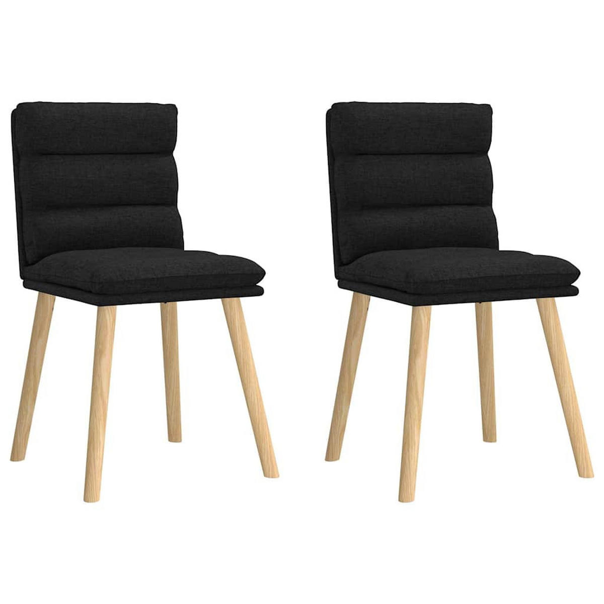 ESSZIMMERSTÜHLE 2 Stk. Schwarz Stoff 45*54*86cm - Schwarz, Metall (45/86/54cm) - ZMH