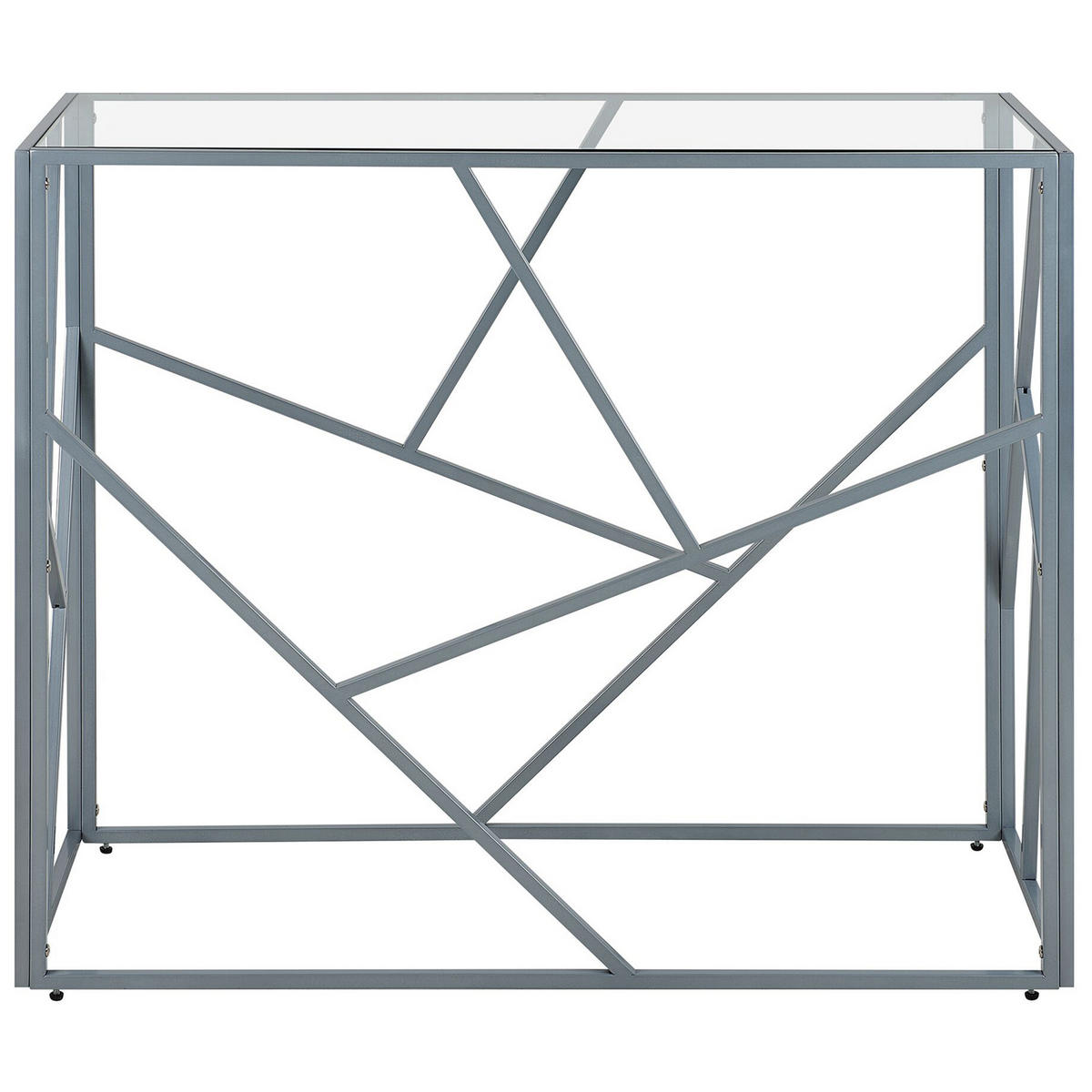 KONSOLENTISCH Glas silber Orland - Transparent/Silberfarben, Glas (40/100/85cm) - Beliani