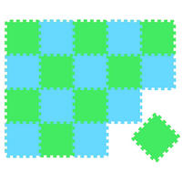 SPIELMATTE ab Null - 180/90/1 cm Puzzlematte Grün - Multicolor, Kunststoff (30/30cm) - Littletom