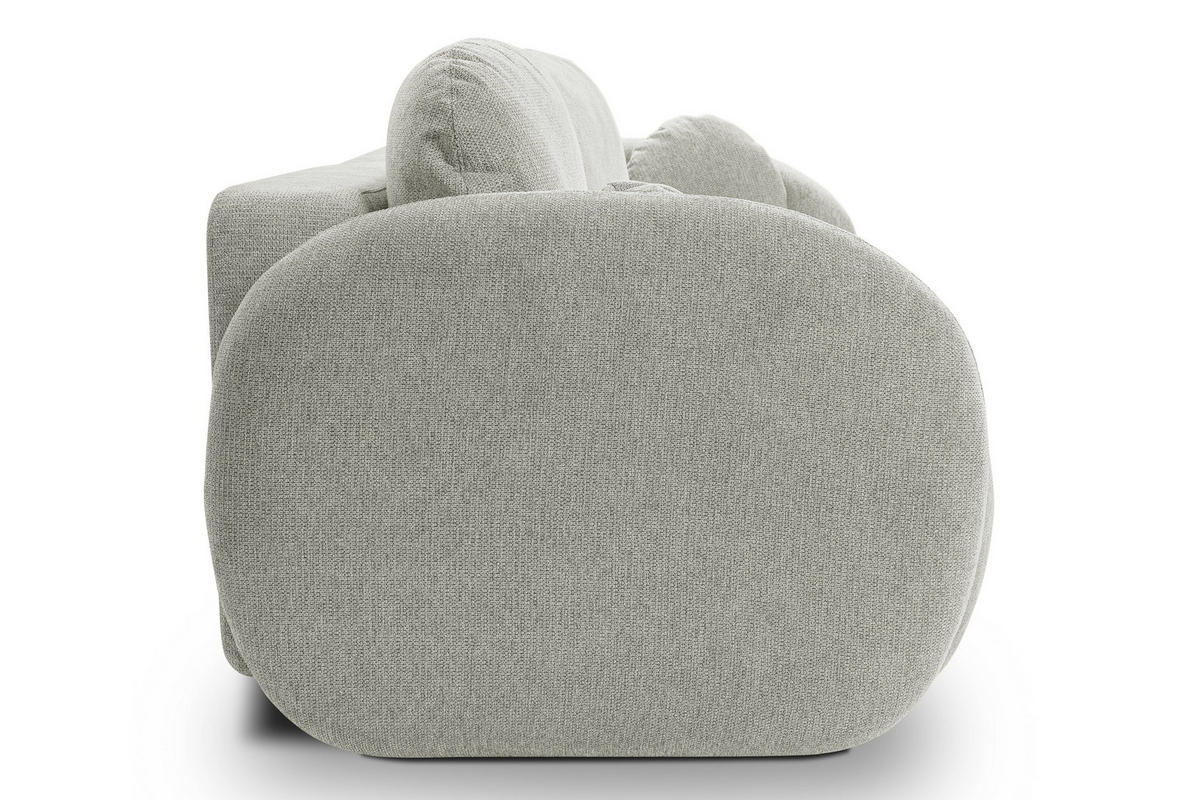 BETTSOFA AMICO Hellgrau Geflochtener Stoff mit Schlaffunktion - Hellgrau, Holz (238/86.5/101cm) - MASSENO