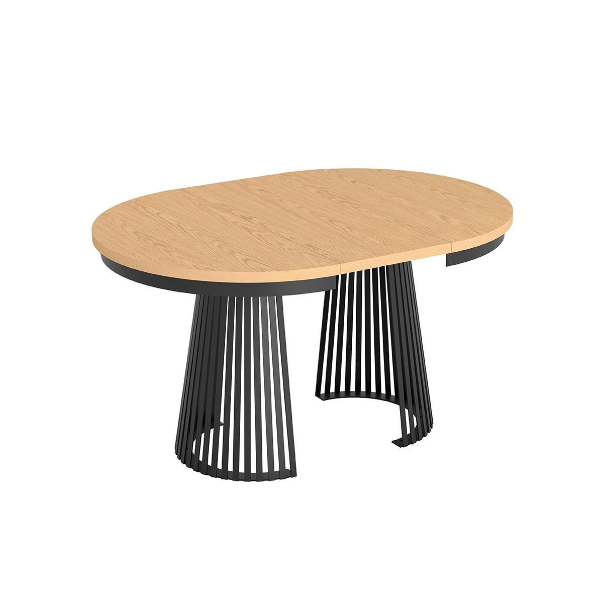 ESSTISCH TRAVIS Ausziehbar 100 - 180 / 100 x 76,6 cm - Eichefarben/Schwarz, Holz (100/100/76.6cm) - MASSENO
