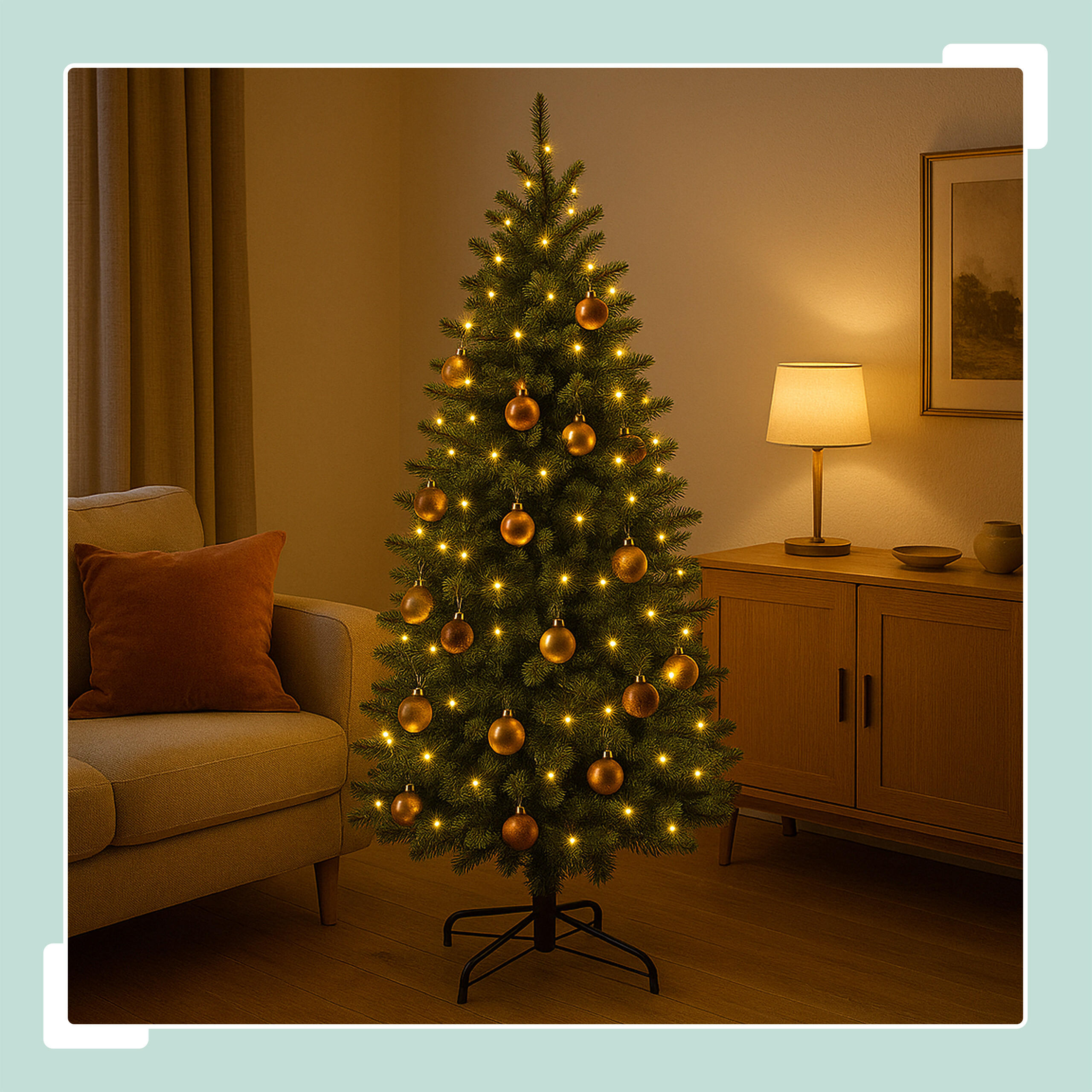 KUNST-WEIHNACHTSBAUM - Dunkelgrün, Kunststoff/Metall (120/120cm) - Relaxdays