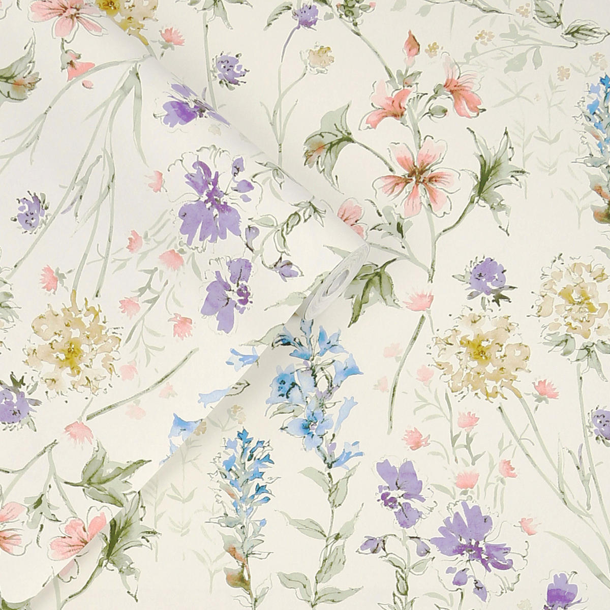 VLIESTAPETE Wild Meadow Chalk Pink - Pink, Papier/Kunststoff (52/1000cm) - LAURA ASHLEY