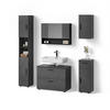 BADMÖBEL-SET Ronco Anthrazit Hochglanz 5 Teile - Anthrazit, Holzwerkstoff (41/80/58cm) - Livinity®