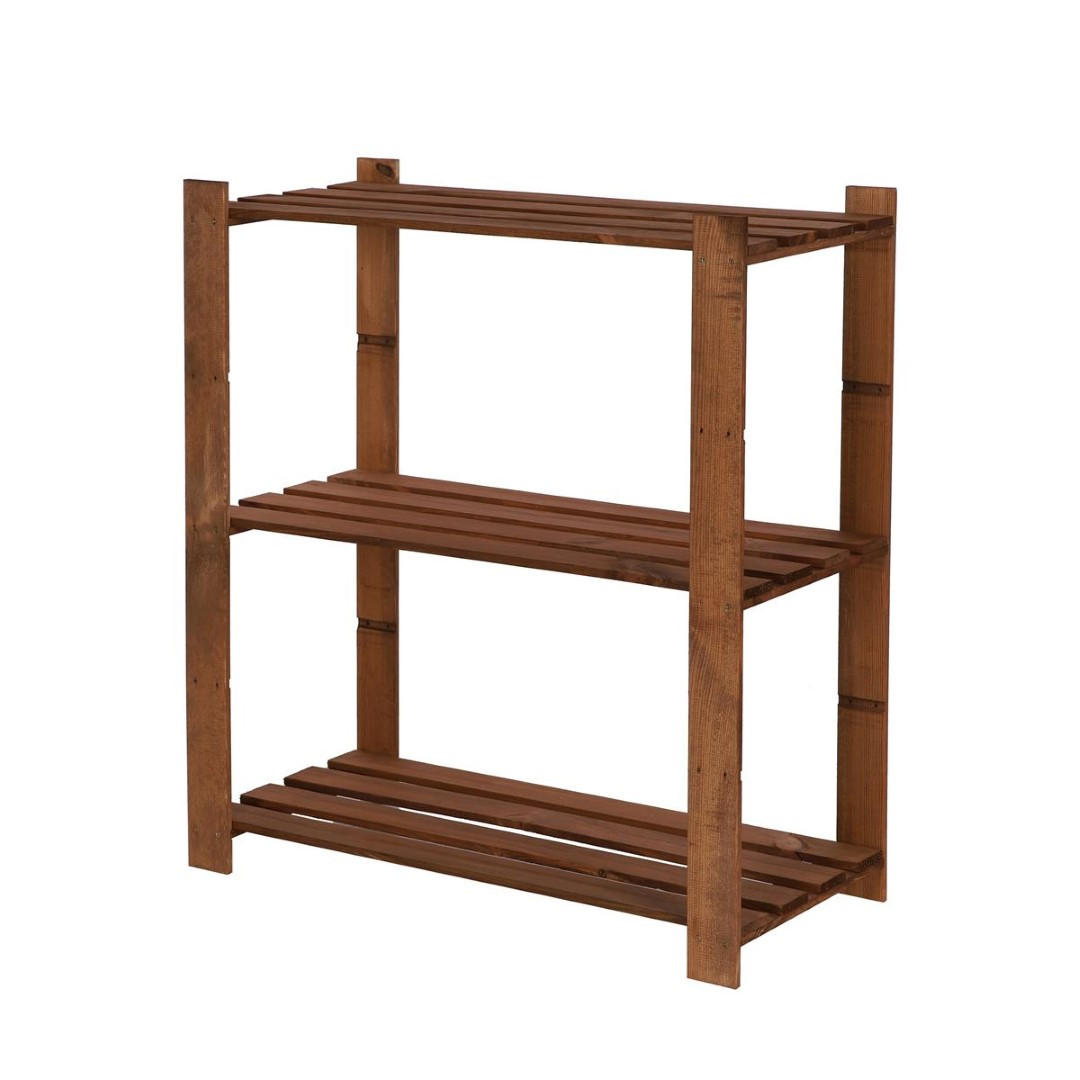 HOLZREGAL PINEPEAK 90x80x38cm 3 Fachboden 1,2cm dickes Kiefernholz Braun - Braun, Holz (80/90/38cm) - PROREGAL