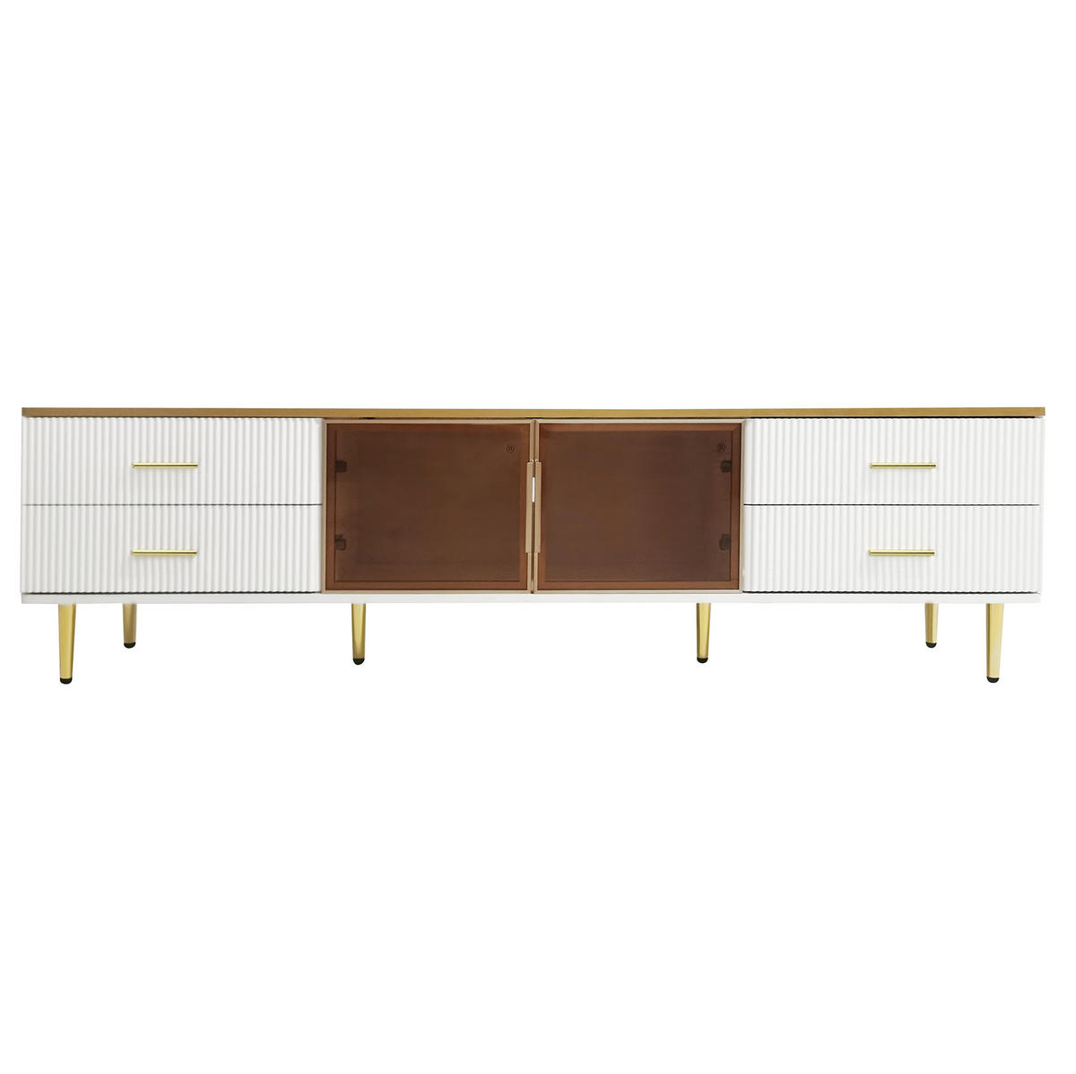 TV-ELEMENT mit 4 Schubladen und LED 170 x 37 x 47,5 cm Weiß - Weiß, Holzwerkstoff (37/47.5/170cm) - Beauniv