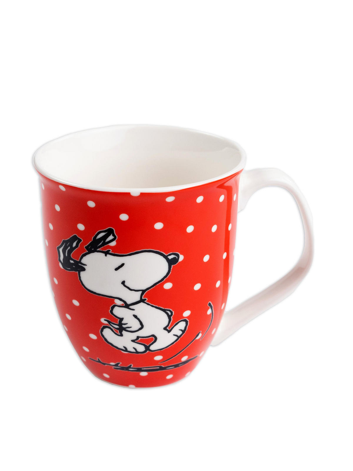 KAFFEEBECHER The Peanuts Snoopy Punkte Rot/Weiß 280 ml - Rot, Keramik (0.28L) - United Labels