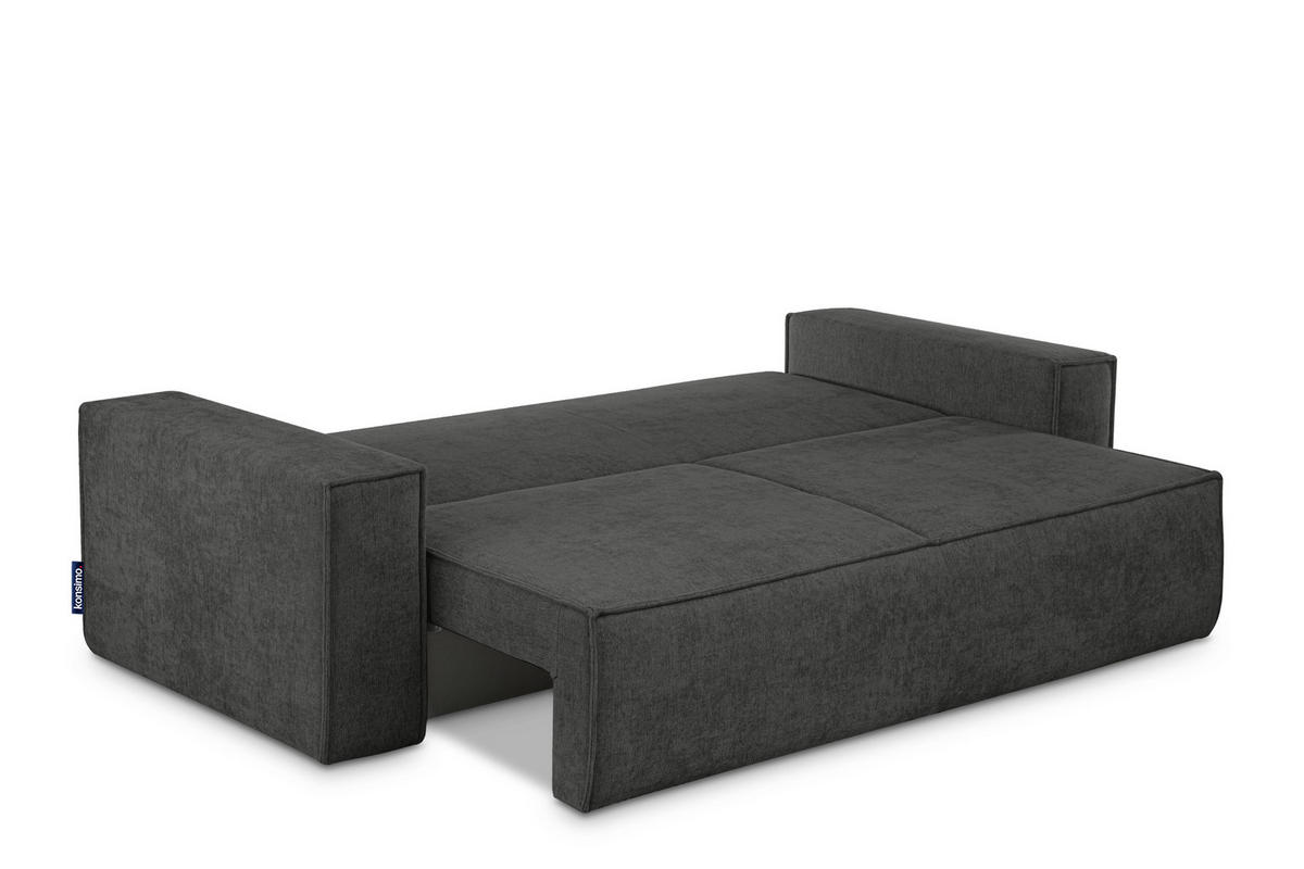 3-SITZER-SOFA NAPI II mit Schlaffunktion, silber - Silberfarben, Textil (244/89/101cm) - KONSIMO®