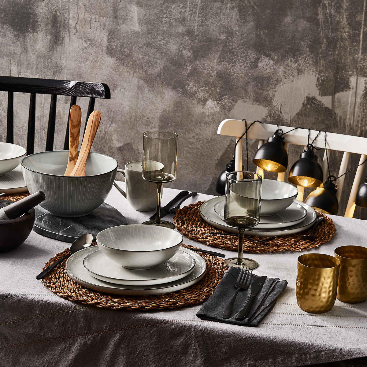 SCHALE Henley - Grau, Keramik (24/24/12cm) - Butlers