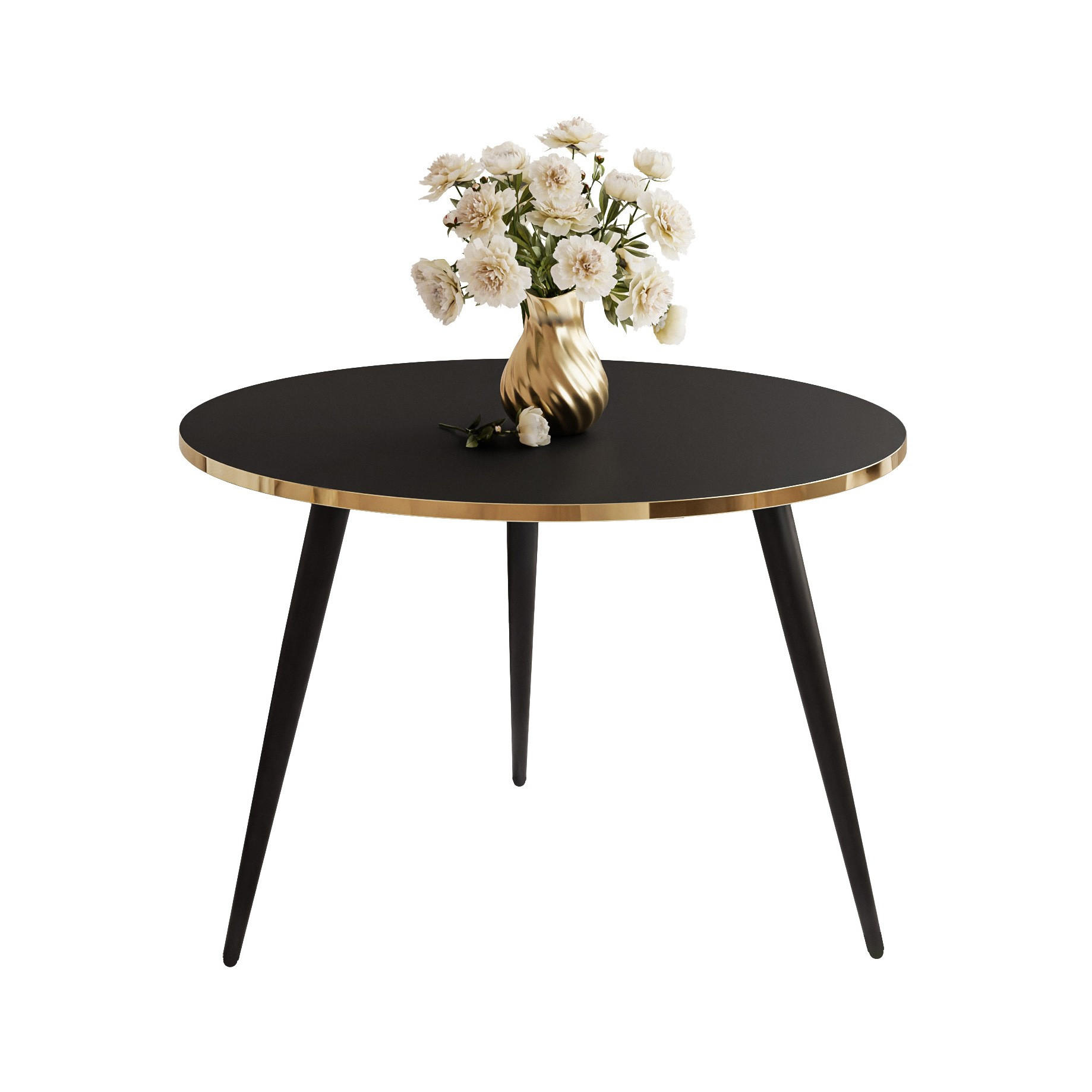 COUCHTISCH SOLEIL rund, Schwarz Matt - Schwarz, Holzwerkstoff (70/70/47cm) - Lookway