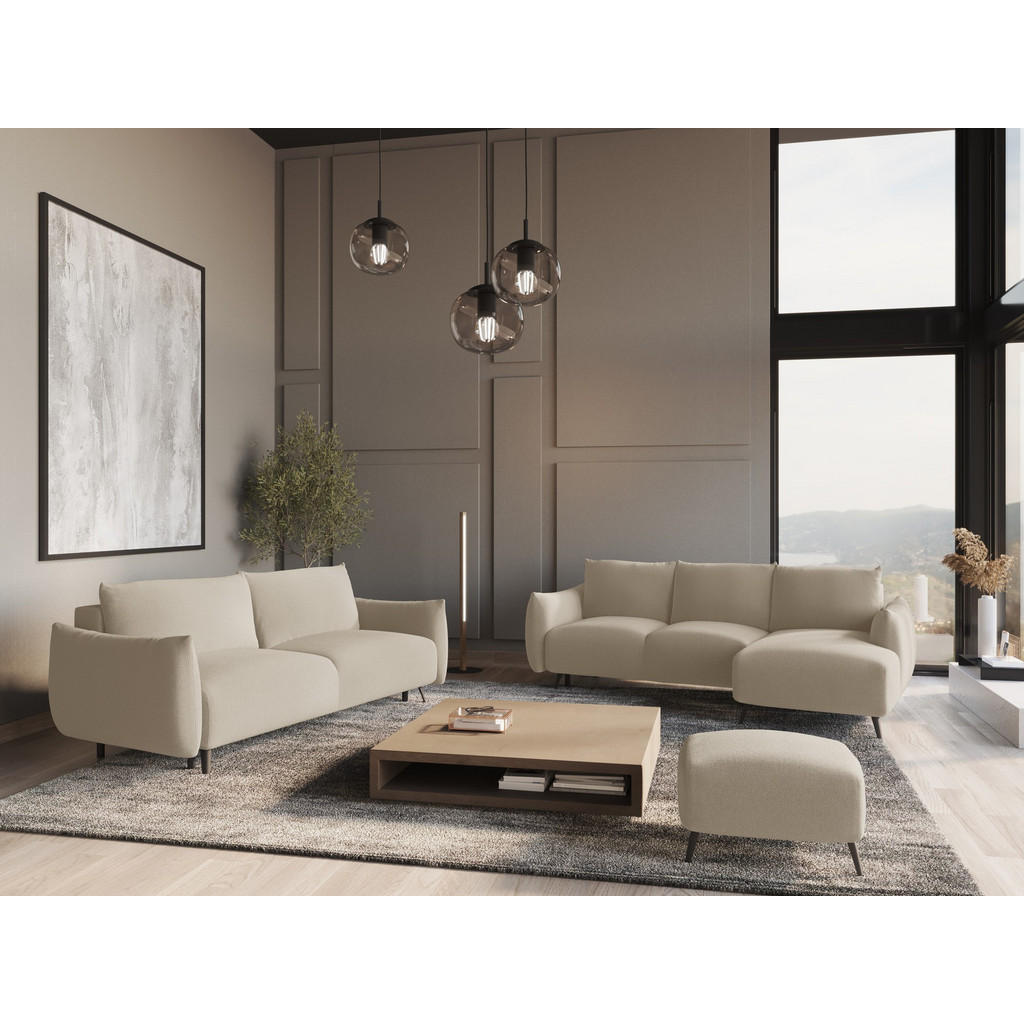 Thumbnail - Makamii Wohnlandschaft, Cappuccino, Textil, 4-Sitzer, Füllung: Schaumstoff, U-Form, 317x86x162 cm, Made in EU, Wohnzimme...