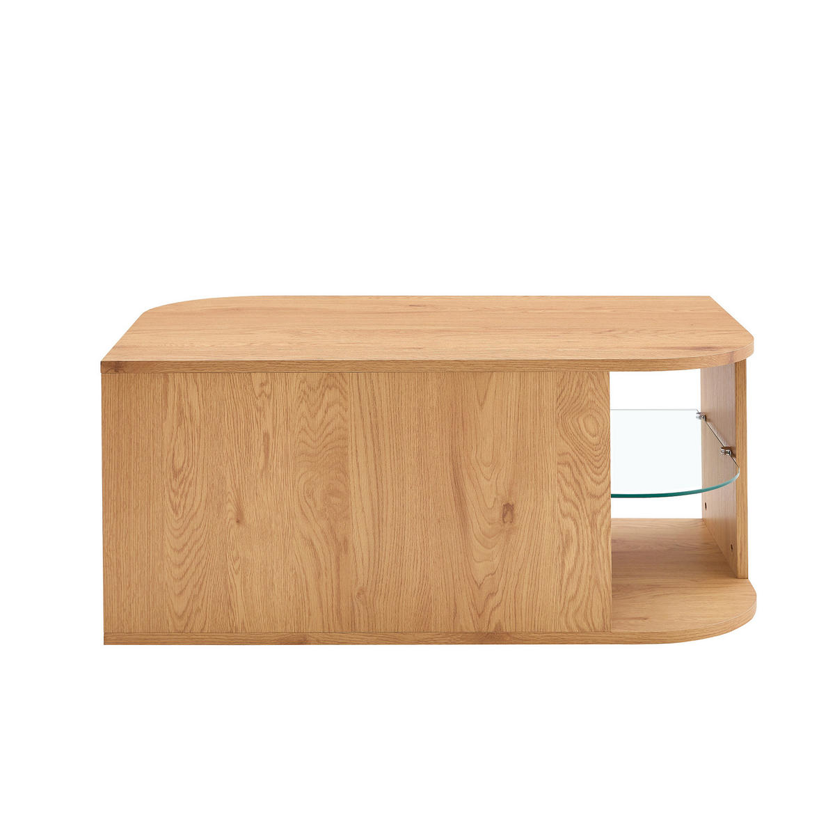 COUCHTISCH 100/60/42 cm mit Stauraum und Glasablage in skandinavischem Design, Naturholz - Naturfarben, Holzwerkstoff (100/60/42cm) - Redom