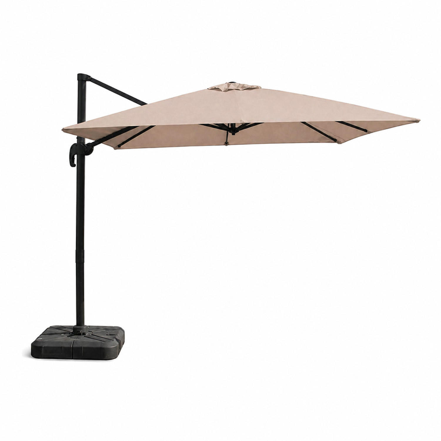 SONNENSCHIRM Palatino Taupe Quadratisch 3 x 3 cm Deportiert Rotierbar um 360 - Taupe, Metall (300/300cm) - Concept Usine