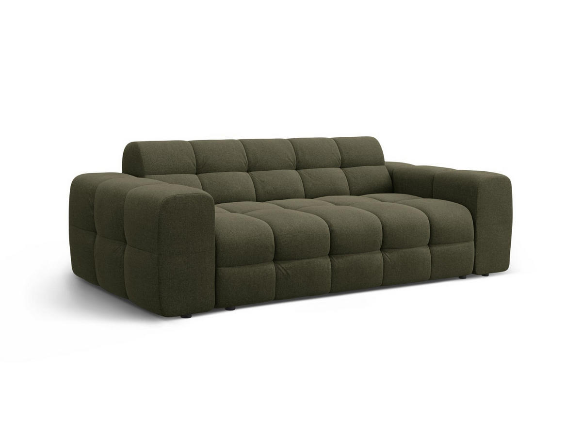 SOFA Kendal aus strukturiertem Stoff amazonasgrün 3 Sitzplätze - Waldgrün, Textil (103/79/222cm) - Micadoni