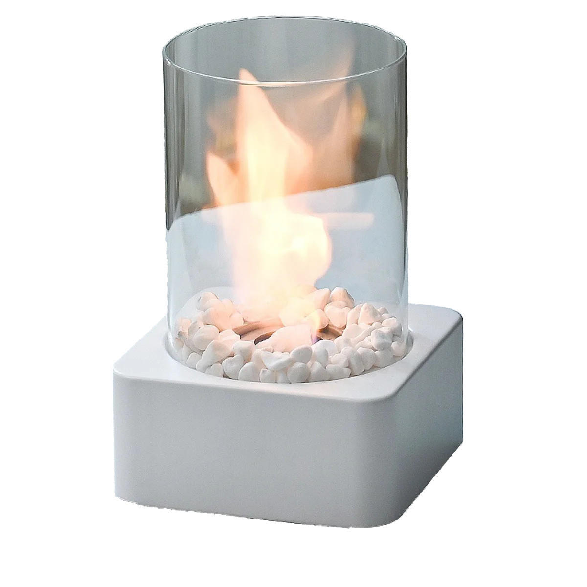BIOETHANOL-KAMIN Weiß 16.7/16.7/25.3 cm - Weiß, Metall (16.7/25.3/16.7cm) - Authentics
