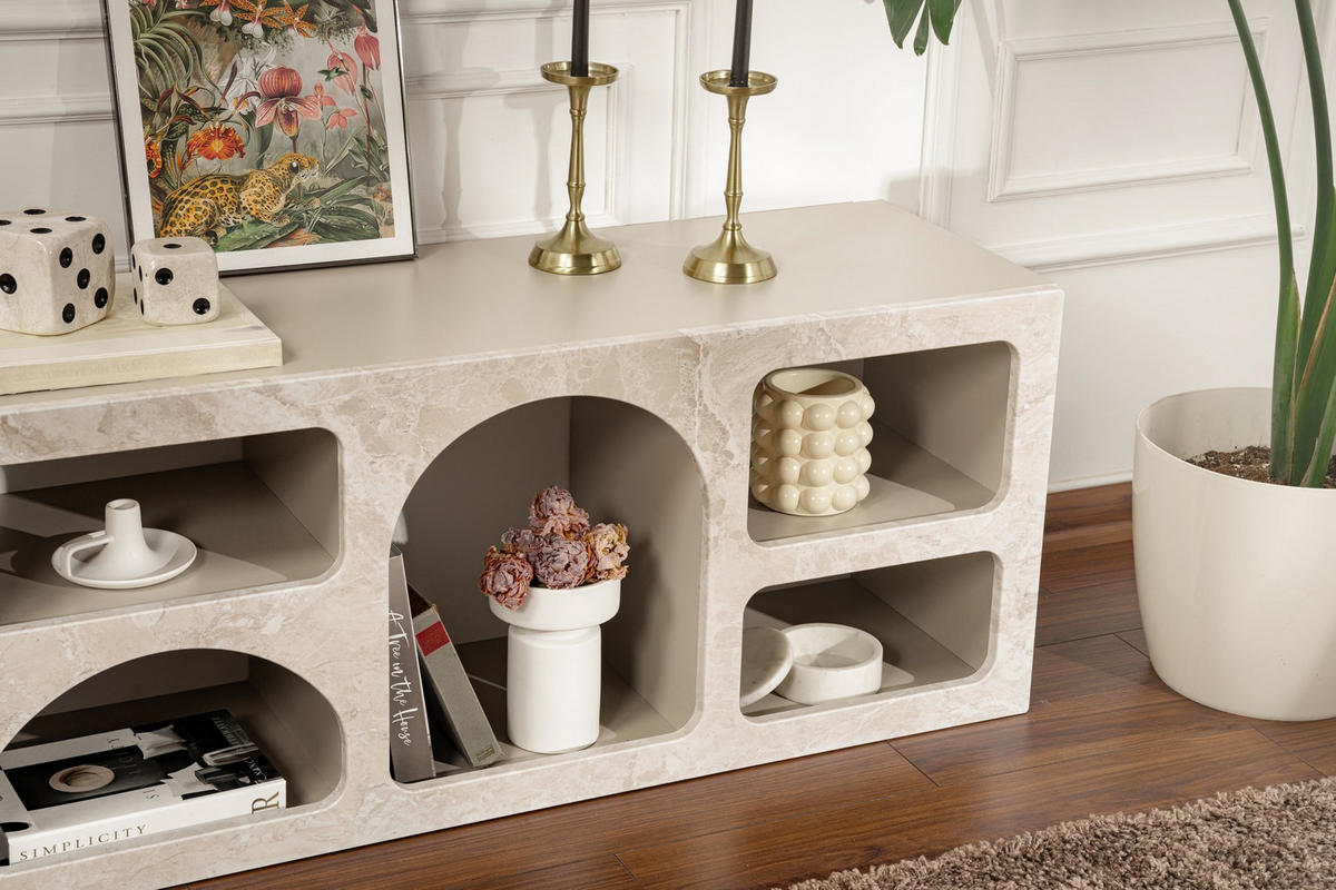 BUFFETSCHRANK ferlis beige - Beige, Holz (40/51/160cm) - Habitat Garten