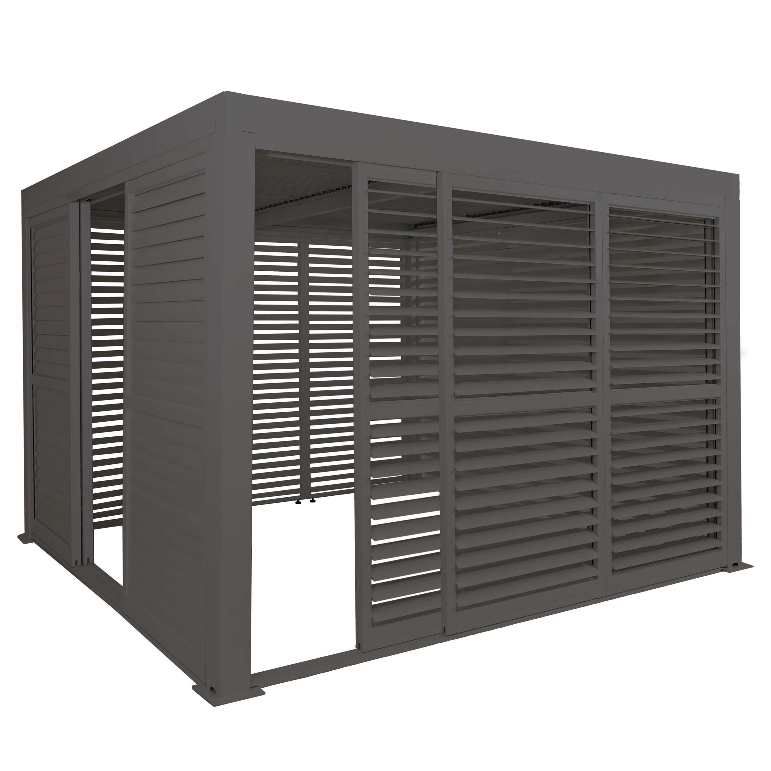 PERGOLA MIT SCHIEBETÜR Anthrazit - Anthrazit, Metall (300/220/300cm) - MCW