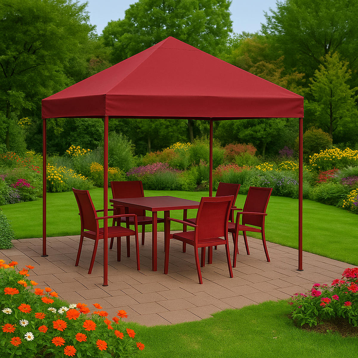 ERSATZDACH für Pavillon 3x3m, Pavillondach Toro, Wasserdicht, Farbe: Bordeaux - Rot, Kunststoff (300/0.3/300cm) - TPFGarden