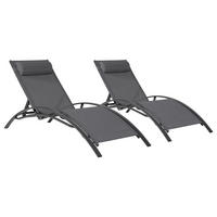 LIEGEN GALAPAGOS Grau und Anthrazitgrau 2er-Set - Grau, Metall (63/82/173.5cm) - Happy Garden