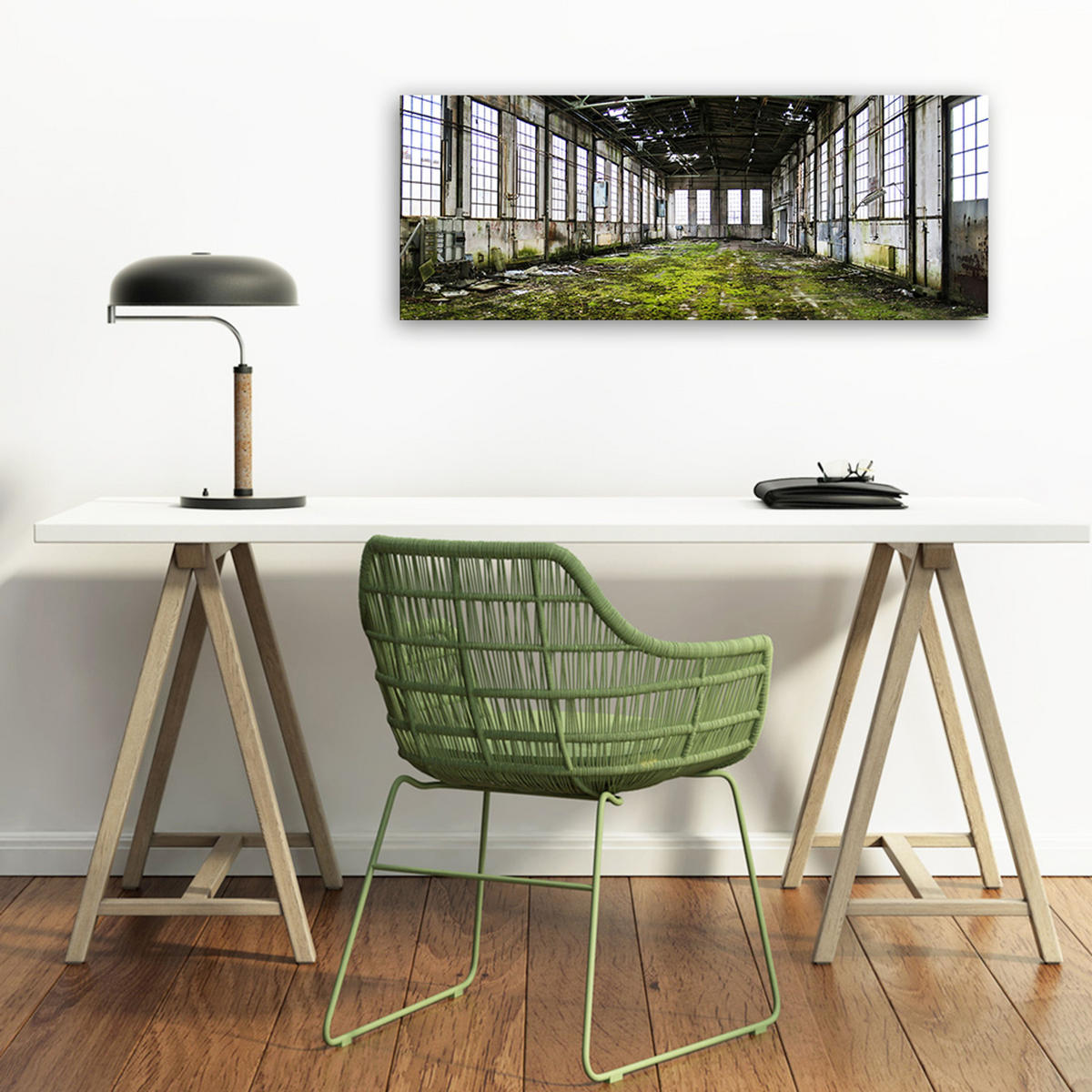 GLASBILD 80x30 cm Lost Place Architektur - Gelb, Glas (80/30cm) - artissimo