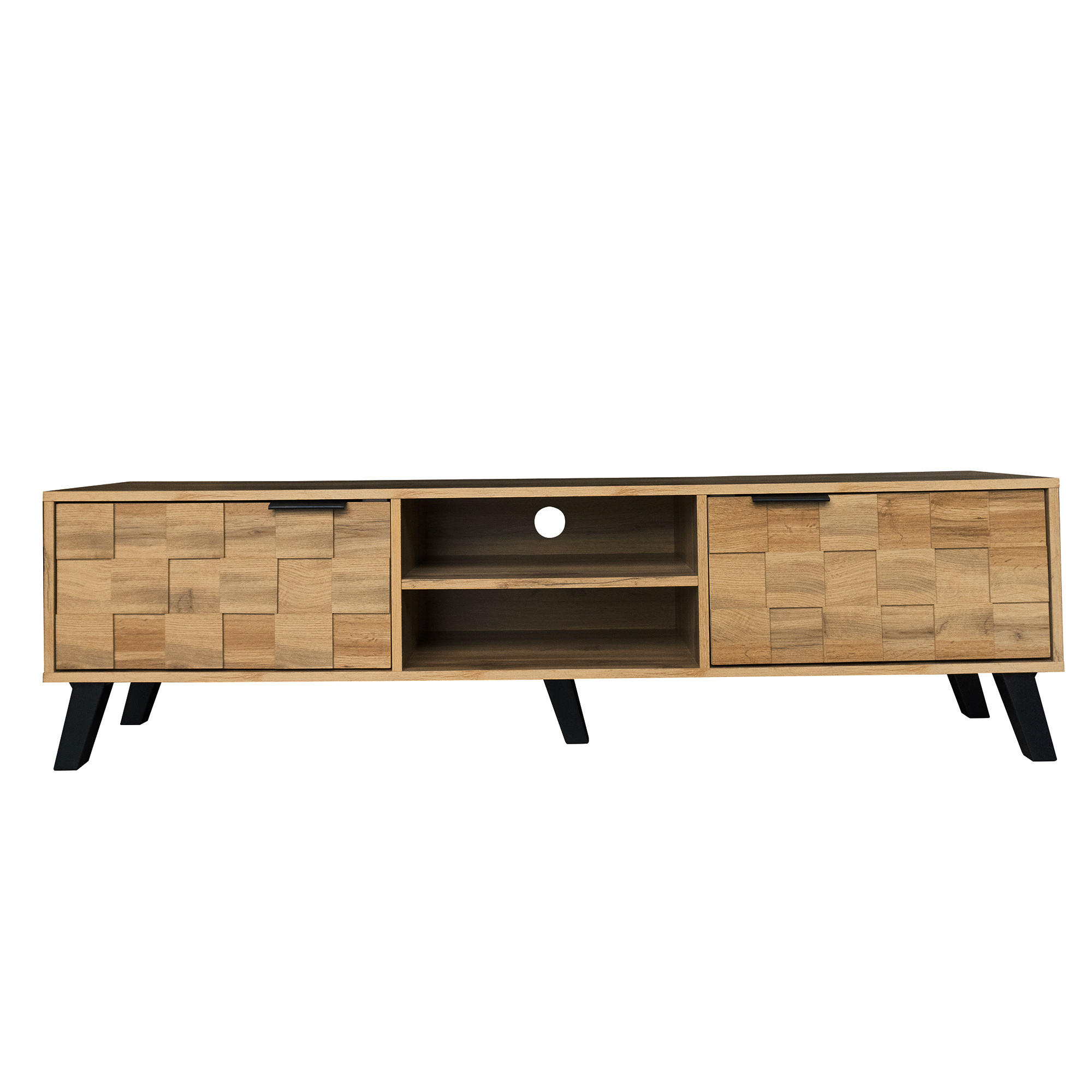 TV-ELEMENT 160.5/35.5/45 cm Holzton mit 2 Türen und 2 offenen Fächern - Ahornfarben, Holz (160.5/45/35.5cm) - Oxeza