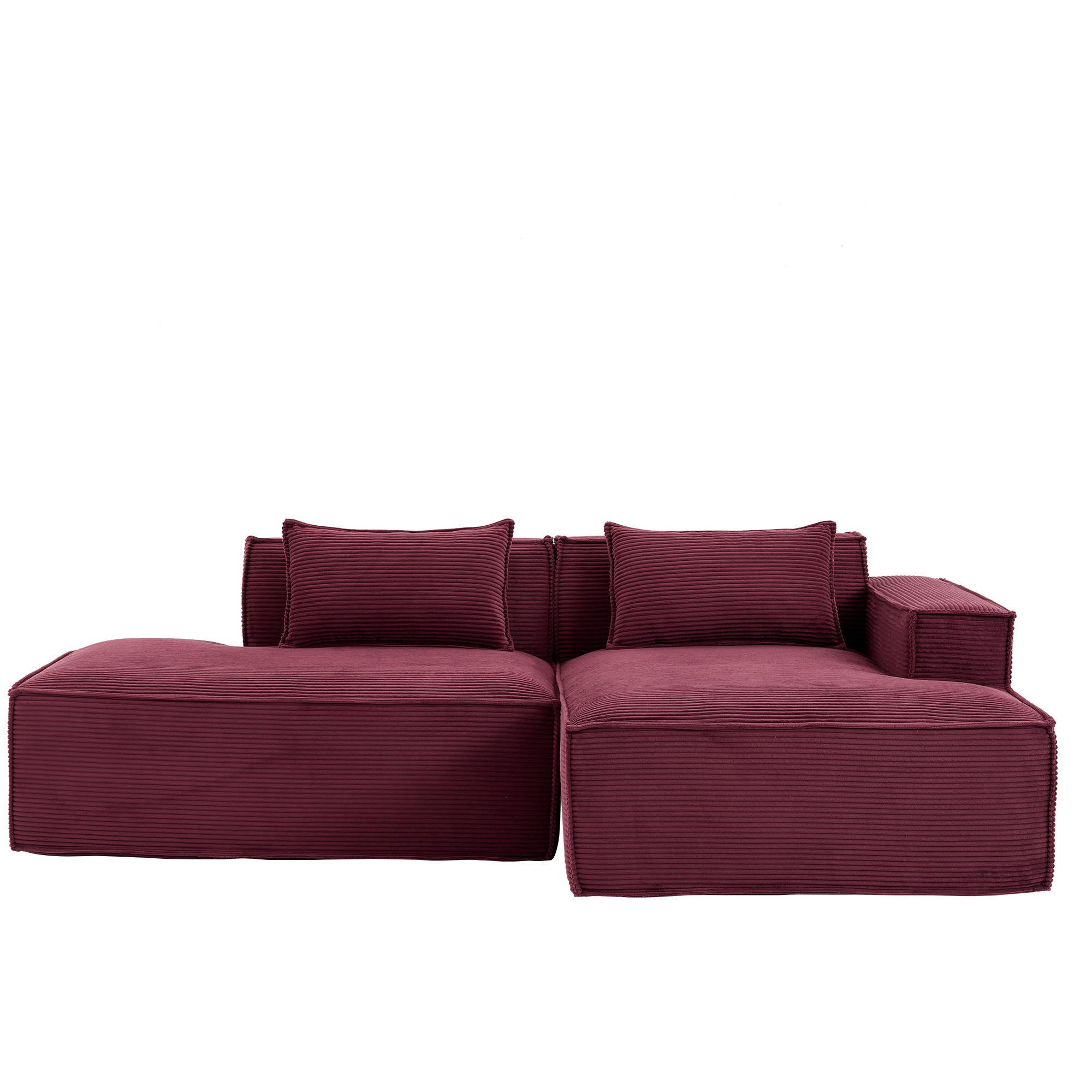 ECKSCHLAFSOFA L-/U-/2-er Sofa mit Schlaffunktion,Modulsofa,Cord,Rot - Rot, Textil (129/233cm) - LVHOM