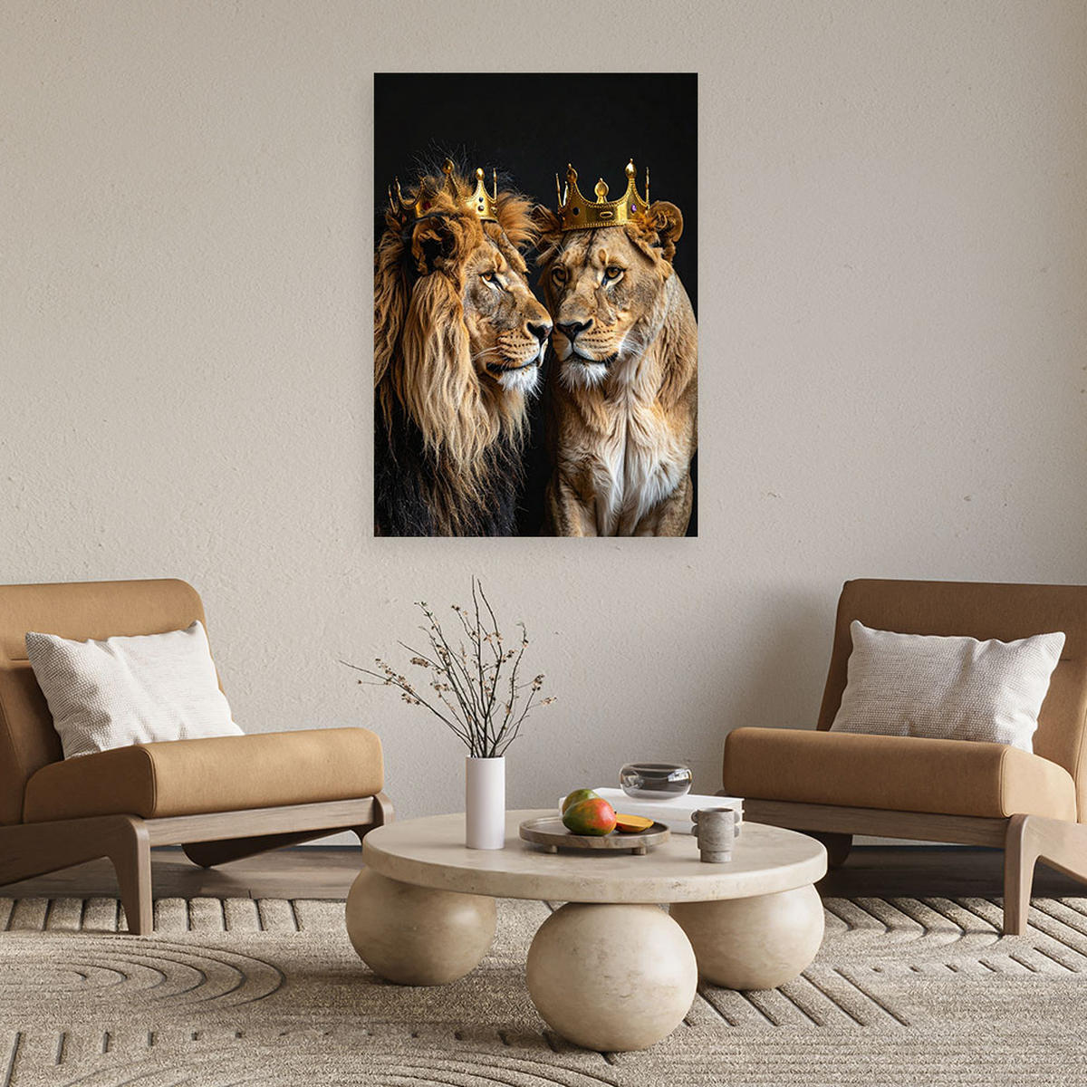 LEINWANDBILD Tiere 70x100cm - Goldfarben, Textil (70/100cm) - Feeby