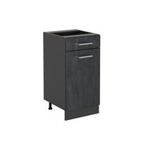 KÜCHENUNTERSCHRANK R-Line Schwarz Beton 40 cm ohne Arbeitsplatte - Anthrazit/Schwarz, Holzwerkstoff (40/81.6/46cm) - Vicco