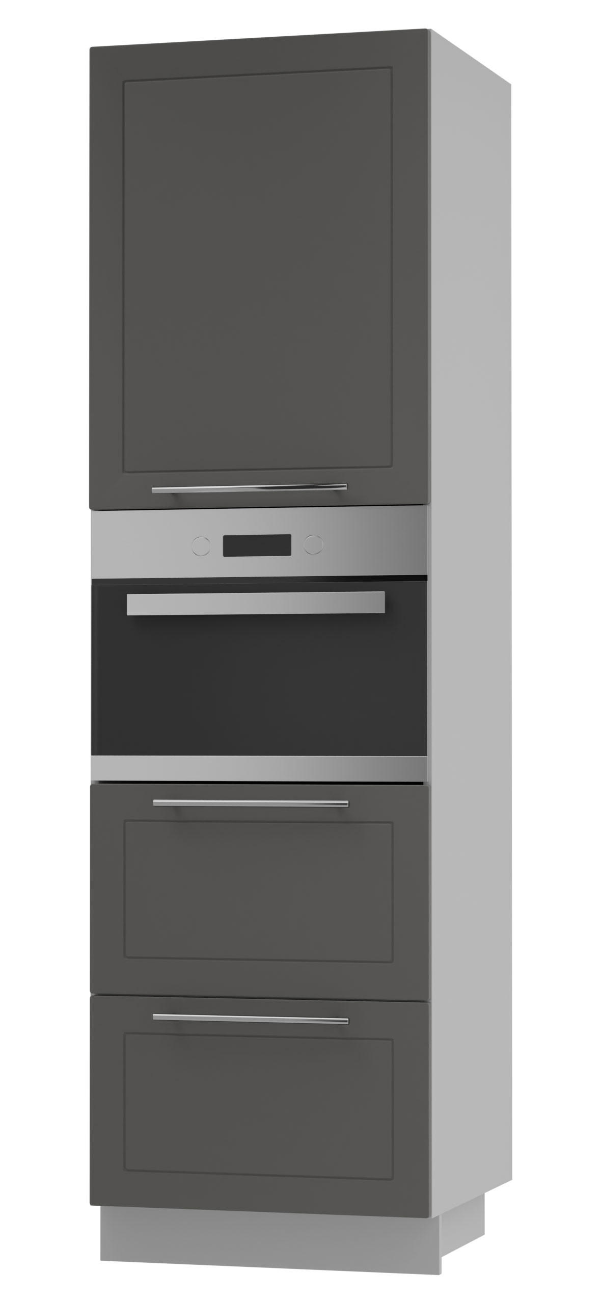 Feldmann-Wohnen Backofen-Hochschrank Graphit, Grau 60x207x59 cm