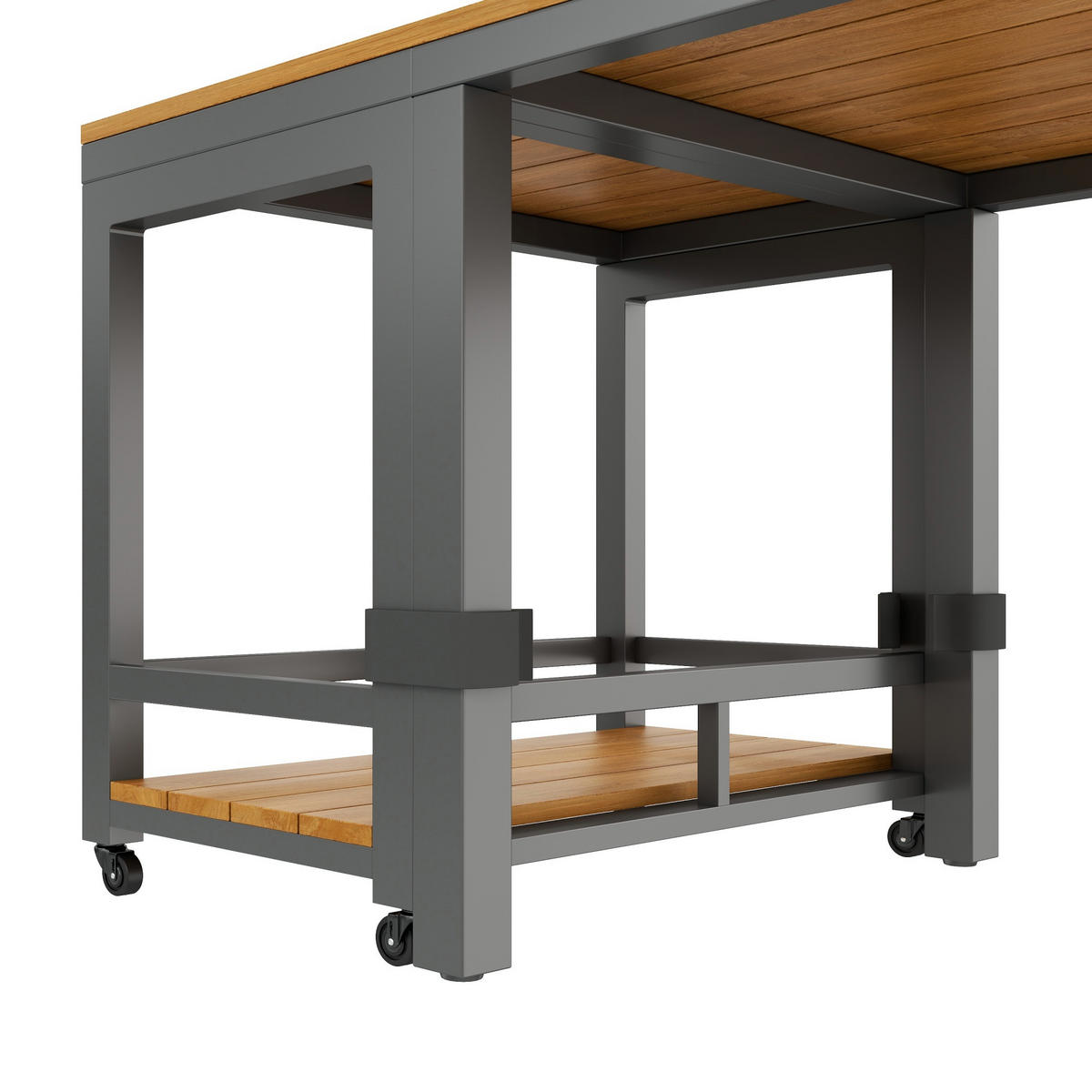 GARTENMÖBEL-SET 150/79,5/75 cm grau/natur aus Eisen mit abnehmbarem Tisch und Kissen - Grau, Metall - OKWISH