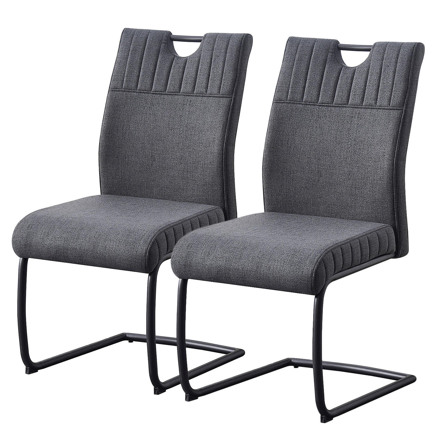 FREISCHWINGER 2ER-SET - Metall / Textil - Grau, Textil/Metall (49/98/63cm) - home24