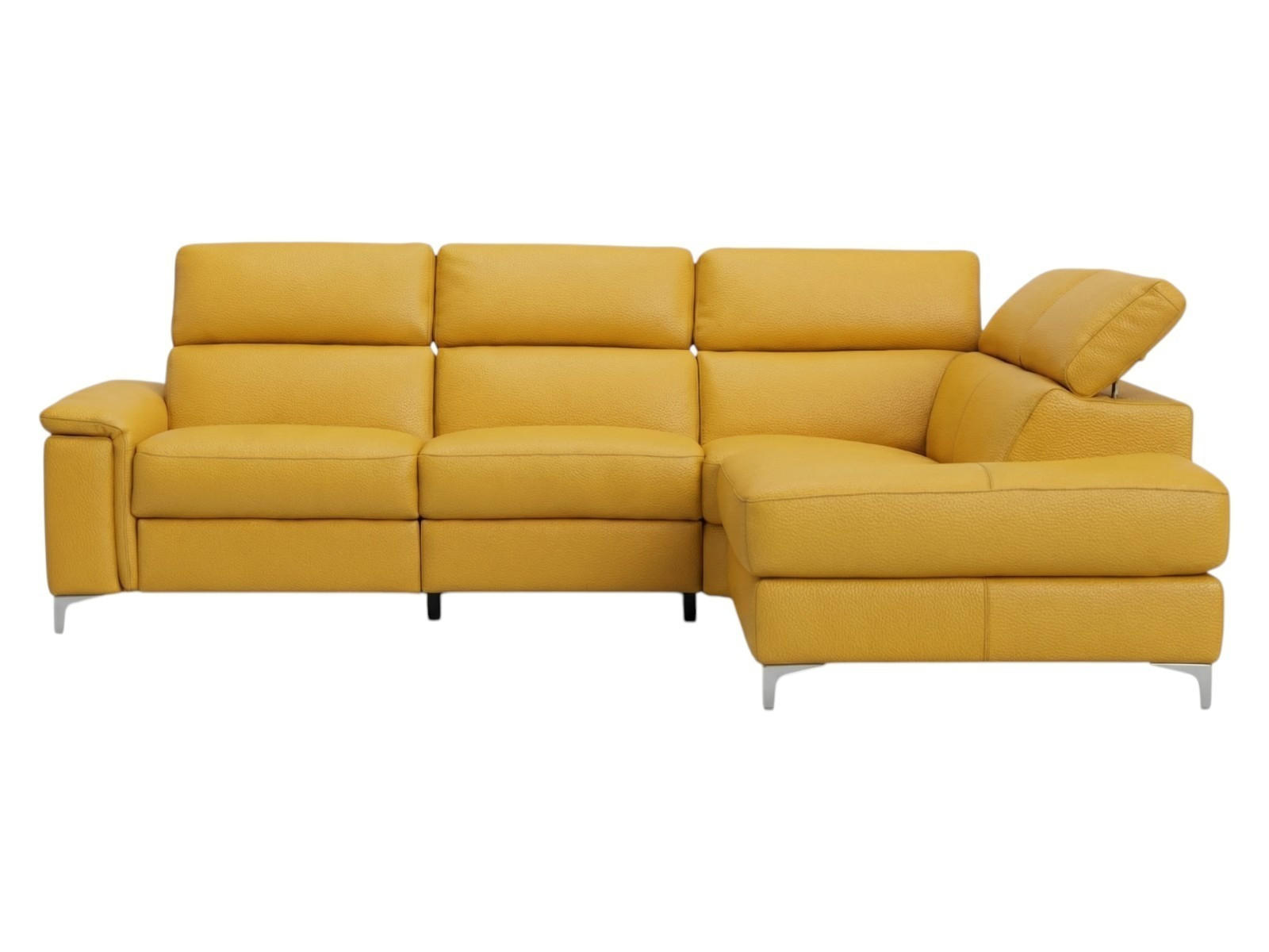 ECKSOFA Avenger Echtleder Senfgelb - Gelb, Leder/Metall (271/81/224cm)