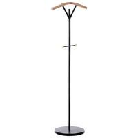 VĚŠÁK NA OBLEČENÍ Černý Thompson - světle hnědá, kov (40/130/30cm) - Beliani
