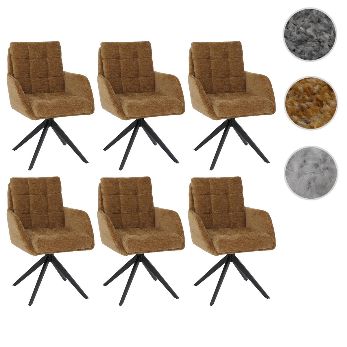 ESSZIMMERSTUHL Gelb 6er-Set - Currygelb/Gelb, Textil (61/89/66cm) - MCW