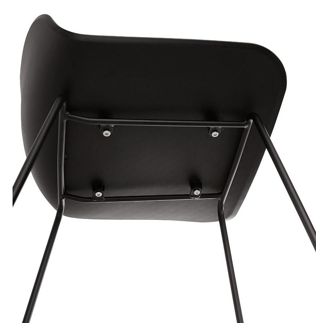 SITZHOCKER Kunststoff Metallgestell Sitzhöhe 66cm Industriedesign JORALI MINI, Schwarz 48x53x85 cm - Schwarz, Kunststoff/Metall (48/85/53cm) - KADIMA DESIGN