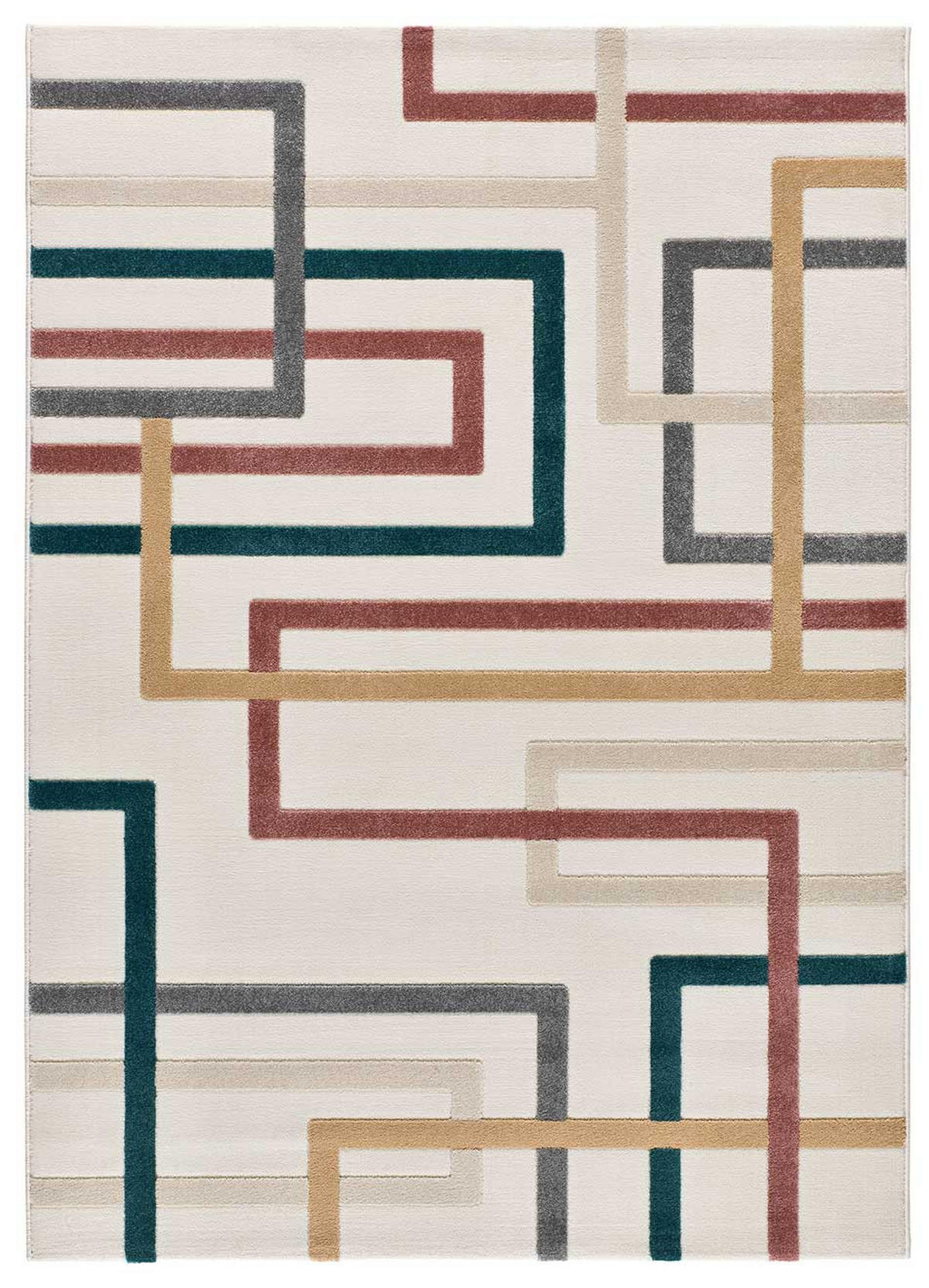 WEBTEPPICH mit geometrischem WeißKarisma 160/230 cm - Blau/Multicolor, Naturmaterialien/Textil (160/230cm) - Atticgo