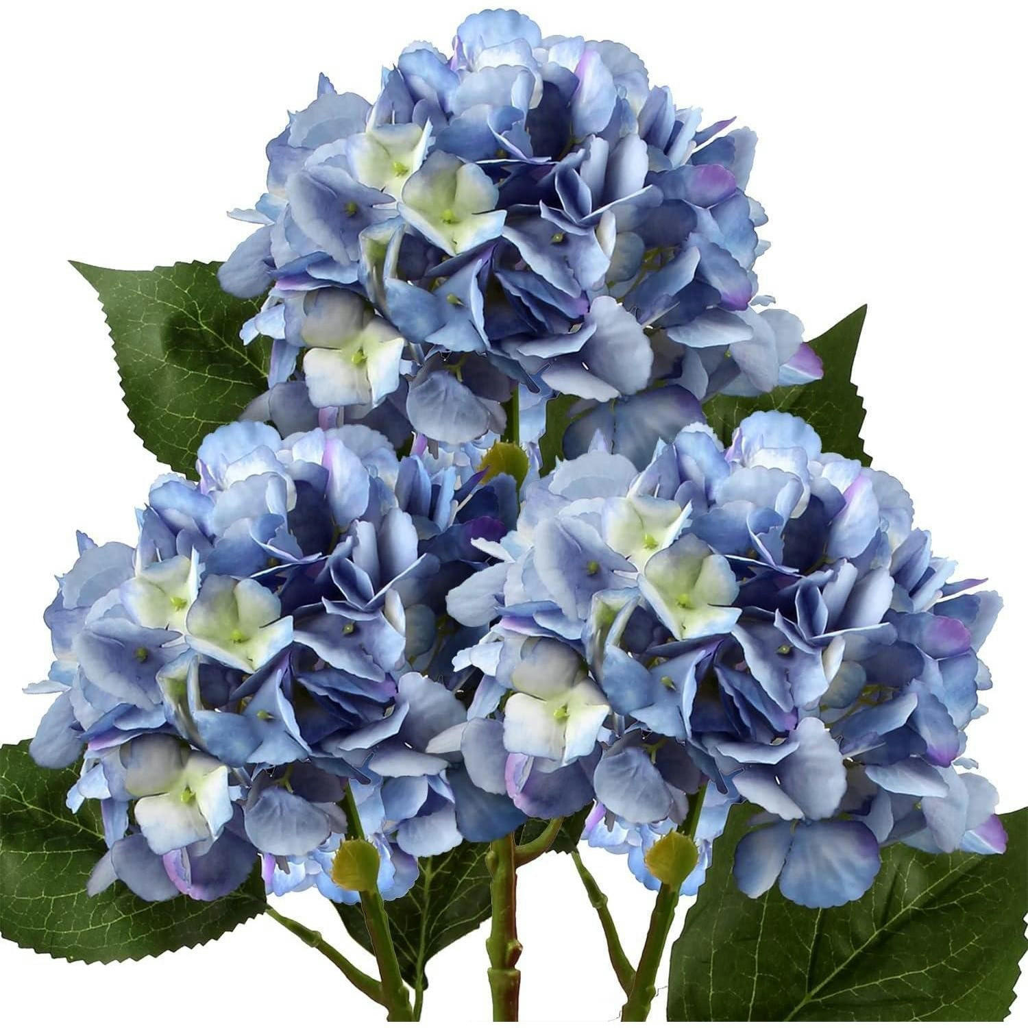 KUNSTHORTENSIE 3er Set Blau 53 cm - Blau, Textil (67cm)