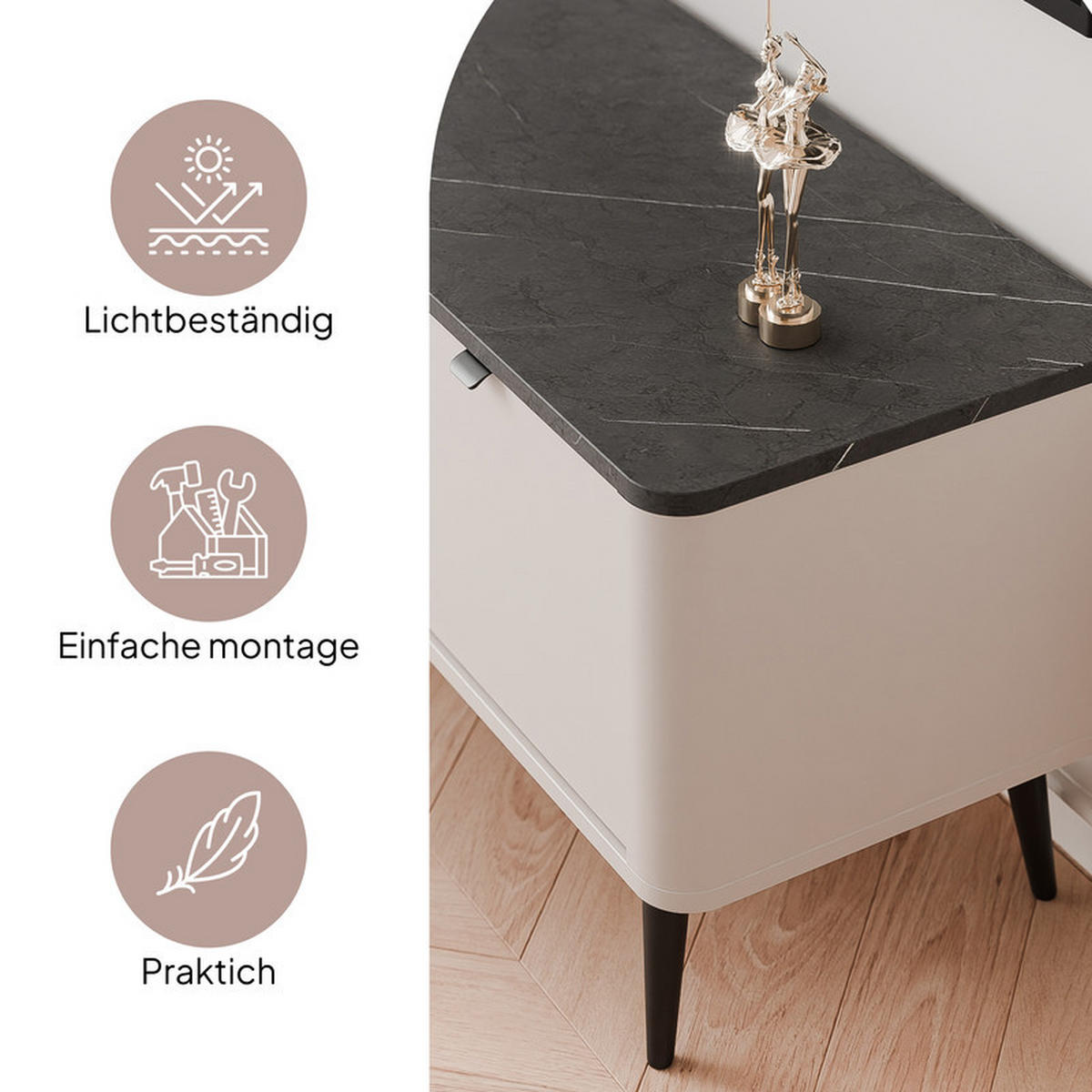 TV-LOWBOARD NAVANI stehend, 130 cm Kaschmir/Grau - Schwarz/Grau, Holzwerkstoff/Metall (130/52/40cm) - Idohome