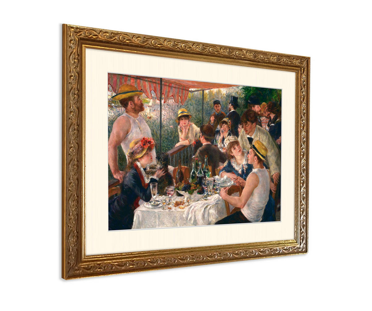 BILD gerahmt 63x53 cm Pierre-Auguste Renoir "Das Frühstück der Ruderer" - Gelb, Holz (63/53cm) - artissimo