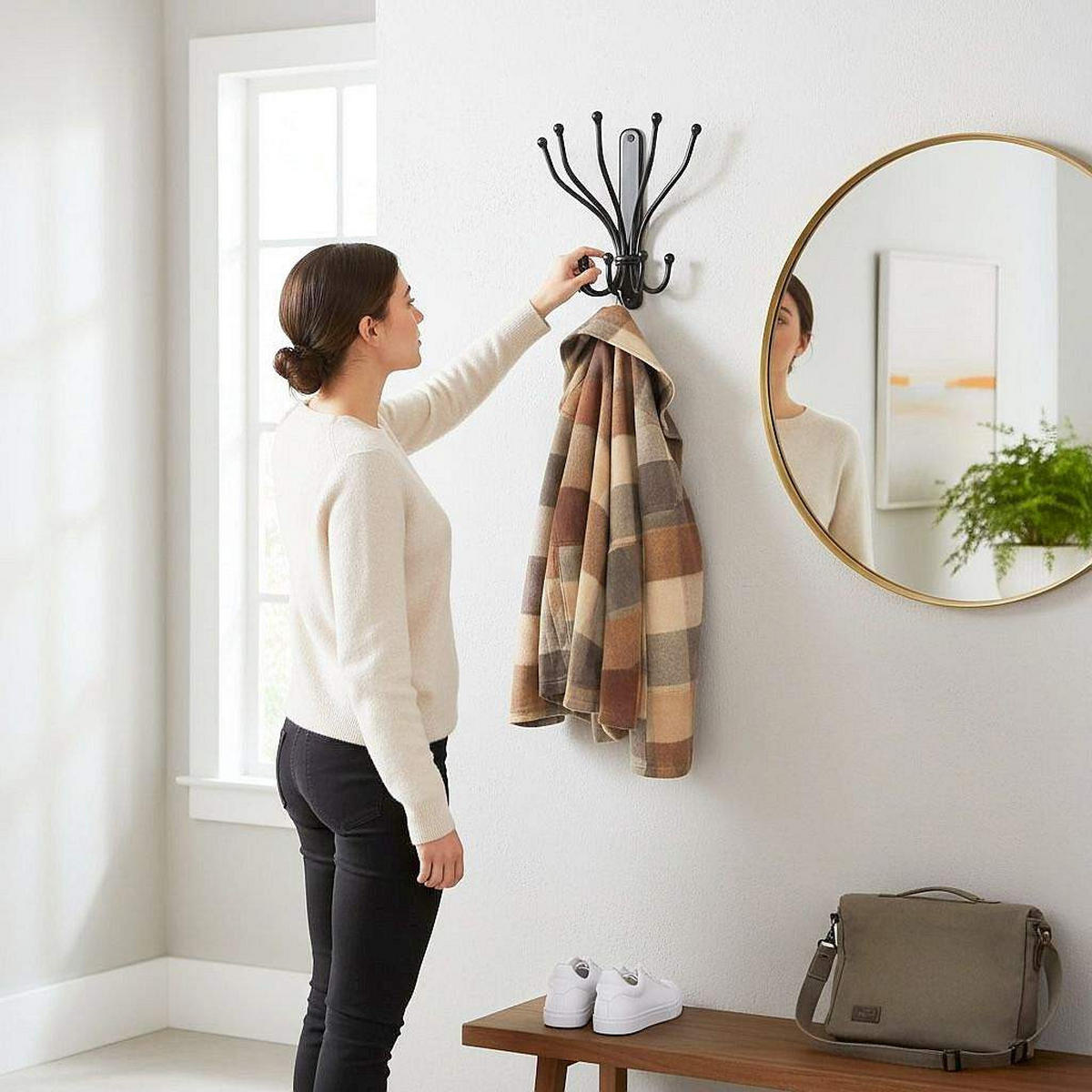 WANDHAKEN Steve Kleiderhaken schwarz - Schwarz, Metall (22/25/10cm) - DanDiBo