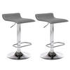 BARHOCKER 2er Set Lederlook grau - Chromfarben/Grau, Textil/Metall (38/65/41cm) - CLP