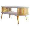 COUCHSITCH Roenni Oval Gold - Kaschmir/Goldfarben, Holzwerkstoff/Metall (100/50/44cm) - MIRJAN24