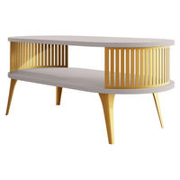 COUCHSITCH Roenni Oval Gold - Kaschmir/Goldfarben, Holzwerkstoff/Metall (100/50/44cm) - MIRJAN24