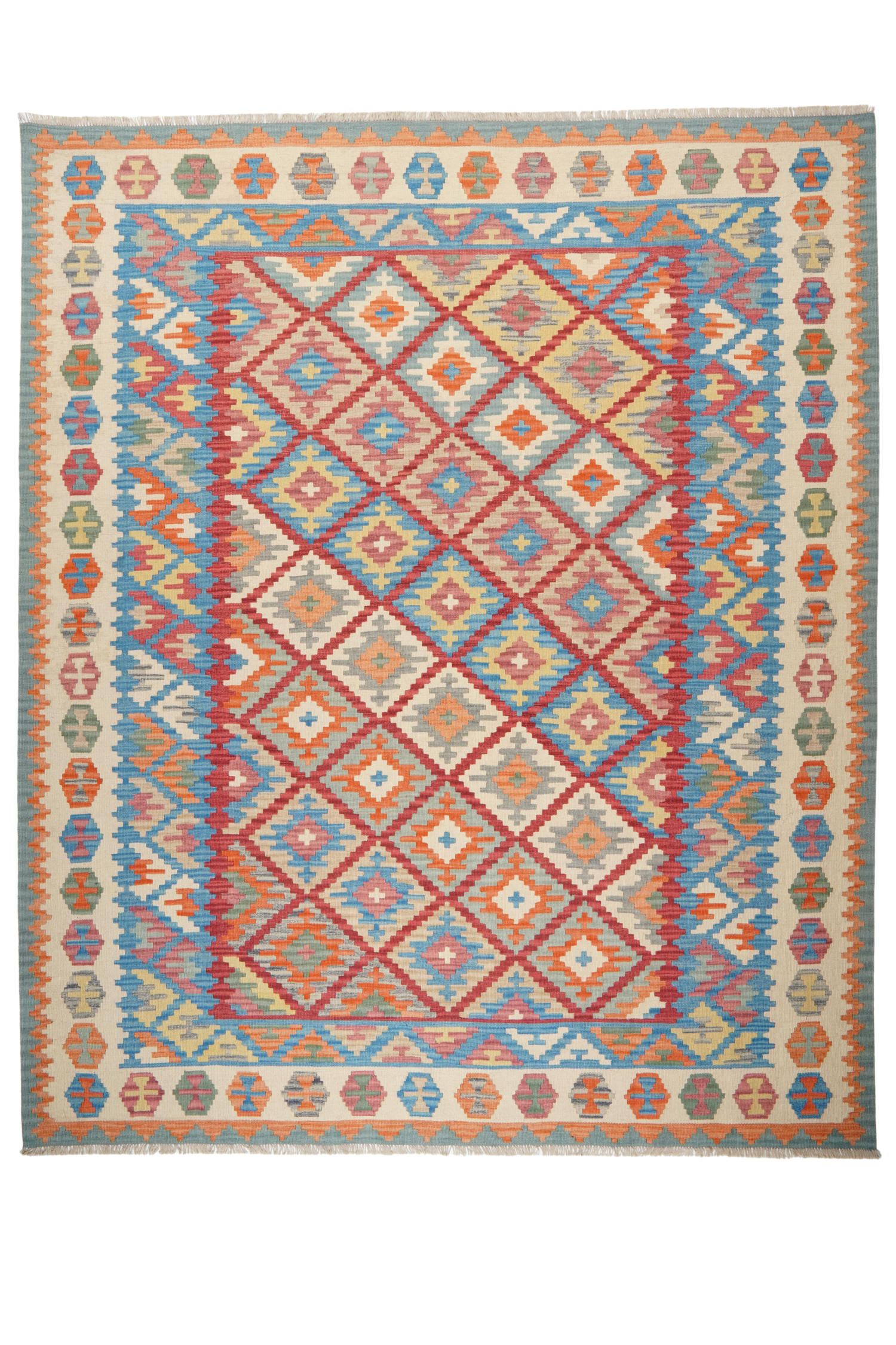 HANDWEBTEPPICH Kelim Gashgai Rot 308/253 cm Schurwolle - Rot, Textil (253/308cm) - Looma